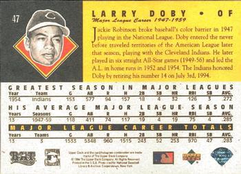 1994 Upper Deck All-Time Heroes - 125th Anniversary #47 Larry Doby Back