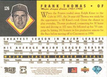 1994 Upper Deck All-Time Heroes - 125th Anniversary #126 Frank Thomas Back