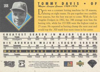 1994 Upper Deck All-Time Heroes - 125th Anniversary #188 Tommy Davis Back
