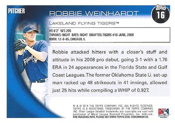 2010 Topps Pro Debut #16 Robbie Weinhardt Back