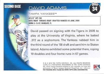 2010 Topps Pro Debut #34 David Adams Back