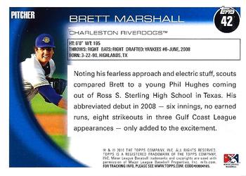 2010 Topps Pro Debut #42 Brett Marshall Back