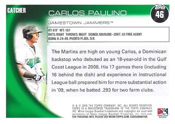 2010 Topps Pro Debut #46 Carlos Paulino Back