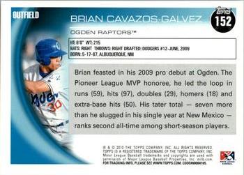 2010 Topps Pro Debut #152 Brian Cavazos-Galvez Back