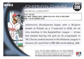 2010 Topps Pro Debut #208 Johermyn Chavez Back