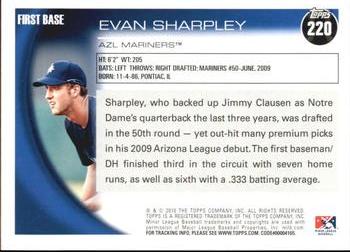 2010 Topps Pro Debut #220 Evan Sharpley Back