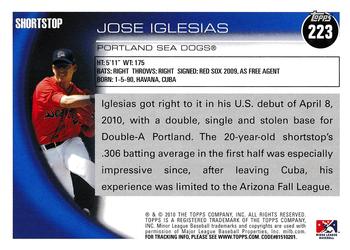 2010 Topps Pro Debut #223 Jose Iglesias Back