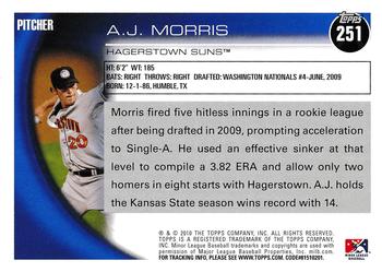 2010 Topps Pro Debut #251 A.J. Morris Back
