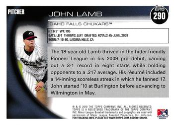 2010 Topps Pro Debut #290 John Lamb Back