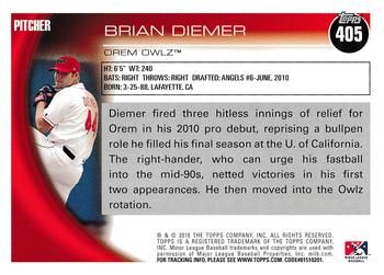 2010 Topps Pro Debut #405 Brian Diemer Back