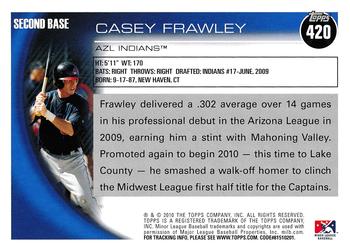 2010 Topps Pro Debut #420 Casey Frawley Back
