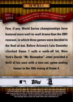 2010 Topps - History of the World Series #HWS21 Derek Jeter Back