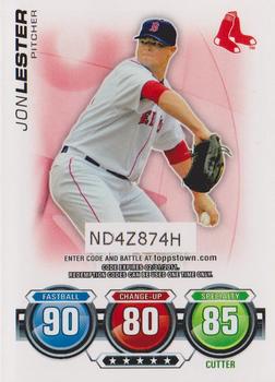 2010 Topps - Attax Code Cards #NNO Jon Lester Front