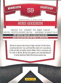 2010 Donruss Elite Extra Edition #59 Niko Goodrum  Back