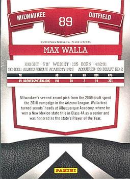 2010 Donruss Elite Extra Edition #89 Max Walla  Back