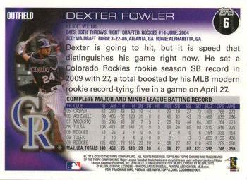 2010 Topps Chrome #6 Dexter Fowler Back