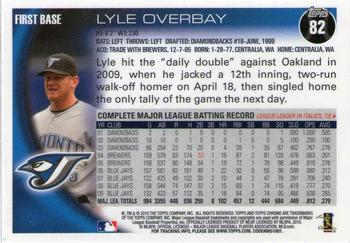 2010 Topps Chrome #82 Lyle Overbay Back
