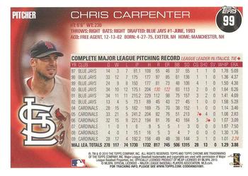 2010 Topps Chrome #99 Chris Carpenter Back