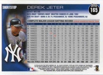 2010 Topps Chrome #165 Derek Jeter Back