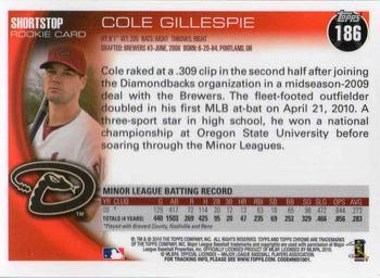 2010 Topps Chrome #186 Cole Gillespie Back