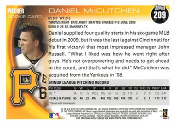 2010 Topps Chrome #209 Daniel McCutchen Back