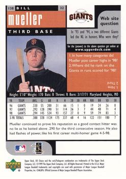 1999 UD Choice Preview #138 Bill Mueller Back