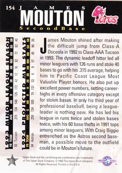 1994 Upper Deck Minor League #154 James Mouton Back