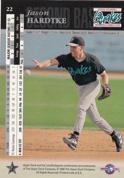 1994 Upper Deck Minor League #22 Jason Hardtke Back