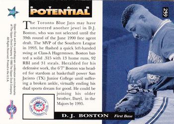 1994 Upper Deck Minor League #259 D.J. Boston Back