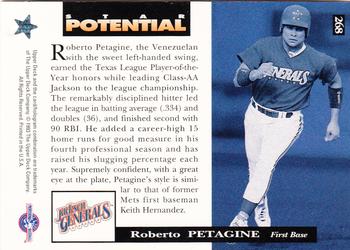 1994 Upper Deck Minor League #268 Roberto Petagine Back