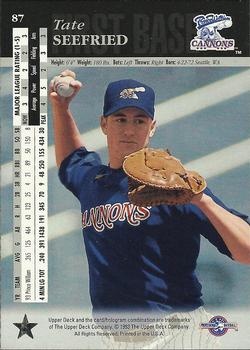 1994 Upper Deck Minor League #87 Tate Seefried Back