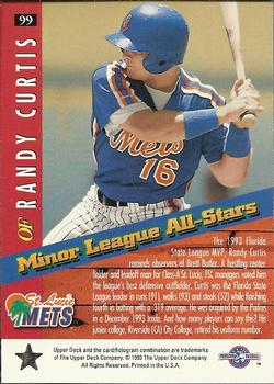 1994 Upper Deck Minor League #99 Randy Curtis Back