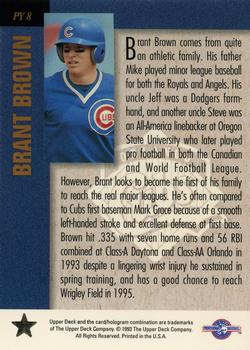 1994 Upper Deck Minor League - Player of the Year #PY8 Brant Brown Back