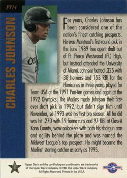 1994 Upper Deck Minor League - Player of the Year #PY14 Charles Johnson Back