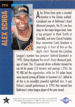 1994 Upper Deck Minor League - Player of the Year #PY16 Alex Ochoa Back