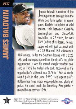 1994 Upper Deck Minor League - Player of the Year #PY27 James Baldwin Back
