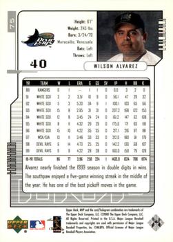 2000 Upper Deck MVP - Silver Script #75 Wilson Alvarez Back