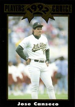 1992 Cartwrights Players Choice #1 Jose Canseco Front