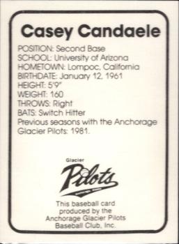 1989 Anchorage Glacier Pilots 1982 McGwire & Candaele #NNO Casey Candaele Back