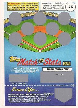 1992 Topps - Match the Stats Game #NNO Willie Mays Front