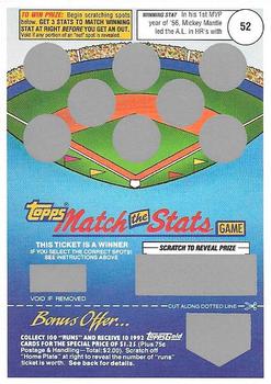 1992 Topps - Match the Stats Game #NNO Mickey Mantle Front