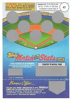 1992 Topps - Match the Stats Game #NNO Ernie Banks Front