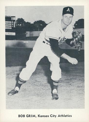 1959 Jay Publishing Kansas City Athletics Set A #NNO Bob Grim Front