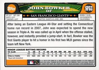 2008 Topps Emerald Nuts San Francisco Giants #SFG3 John Bowker Back