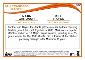 2014 Topps Coca-Cola San Francisco Giants #SF30 Mark Gardner / Bill Hayes Back