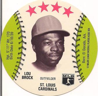 1976 Carousel Discs #NNO Lou Brock Front