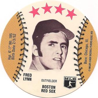 1976 Carousel Discs #NNO Fred Lynn Front