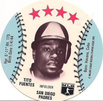 1976 Orbaker's Discs #NNO Tito Fuentes Front