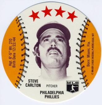 1977 Chilly Willee Discs #NNO Steve Carlton Front