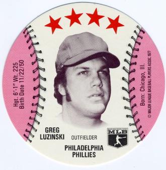 1977 Chilly Willee Discs #NNO Greg Luzinski Front